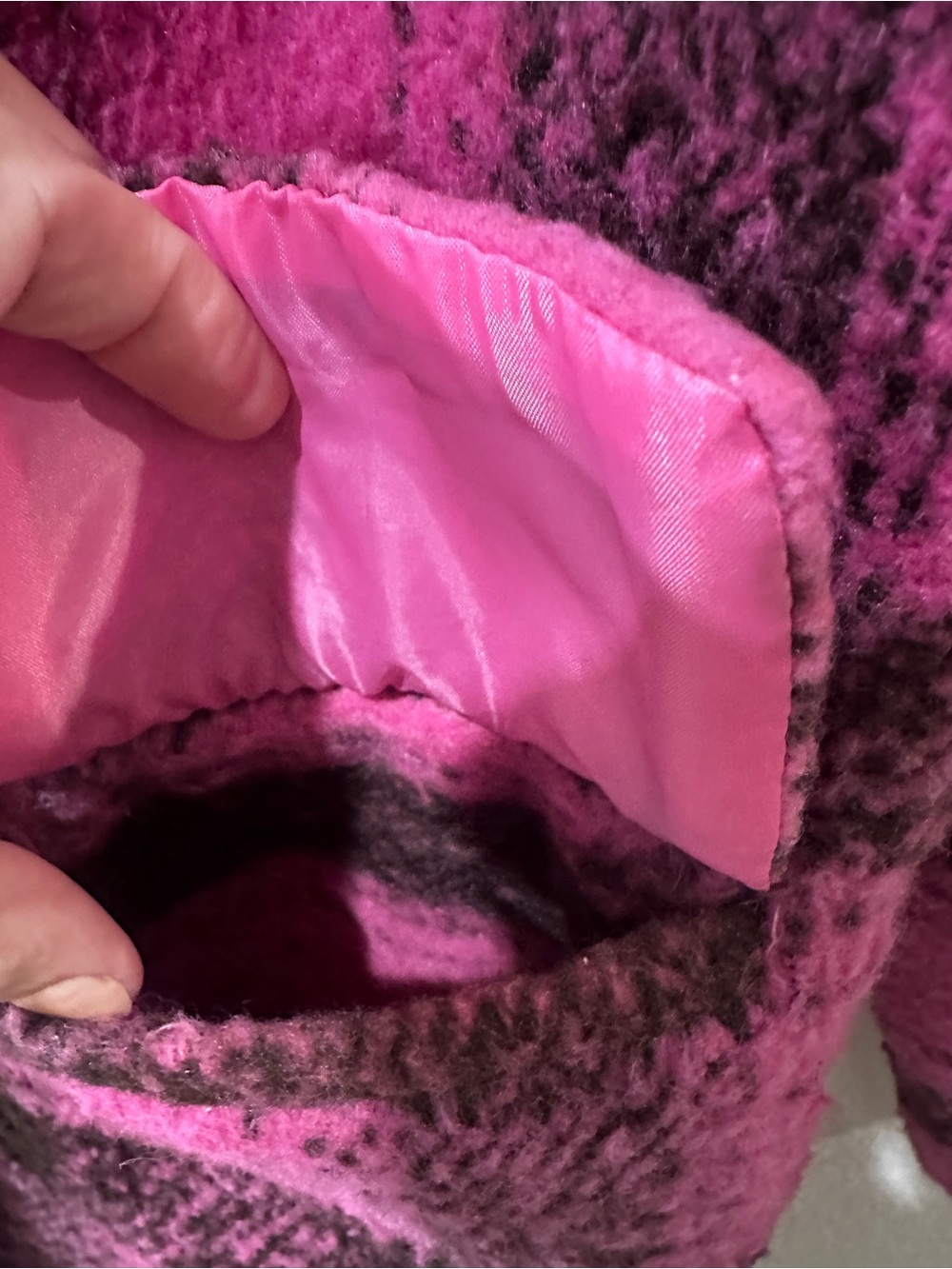 HYFVE Pink and Black Plaid Double-Breasted Pea Coat - Picture 6 of 10